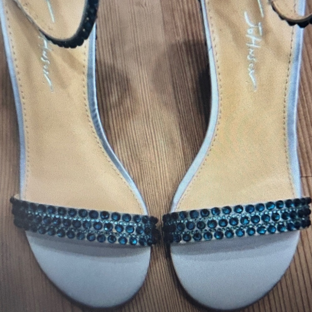 Betsy Johnson NWT - Size 7.5 Elegant Debie Bejeweled Strap Wedge - Picture 8 of 14